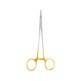 Crile Needle Holder Curved 15cm (TC) Gold