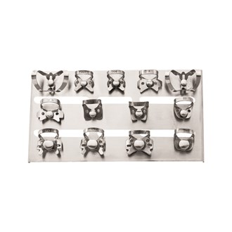 Rubber Dam Clamps Set of 13 Pcs 1Tray