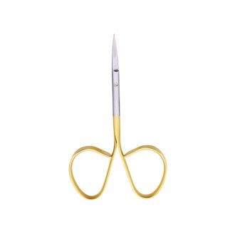 Micro Scissor (TC) Iris Curved 10.5cm Blade 30mm Serration 1 Blade Gold