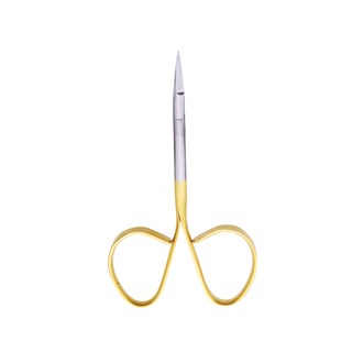 Micro Scissor (TC) Iris Curved 10.5cm Blade 15mm Serration 1 Blade Gold