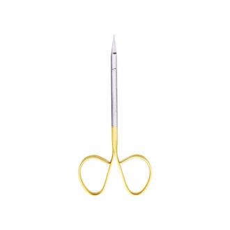 Micro Scissor (TC) Iris Curved 13cm Blade 15mm Serration 1Blade Gold