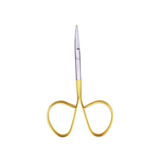 Micro Scissor (TC) Curved 10.5cm Blade 20mm Serration 1 Blade Gold