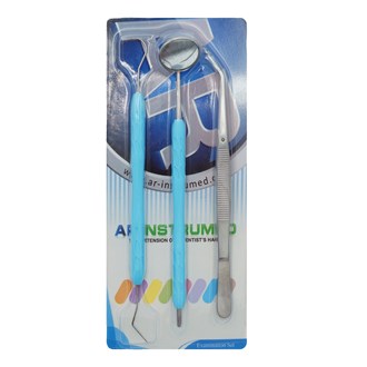 Examination Set of 4 Explorer, Mirror, Mirror Handle, Tweezer AR Light Handles