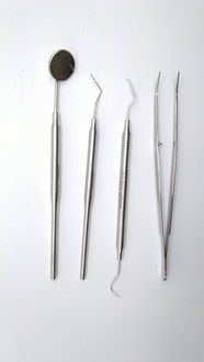 Densol Examination Set of 5 -Exp 23/17 - William Probe -Mirror -Mirror Handle -Tweezer(Anatomical)