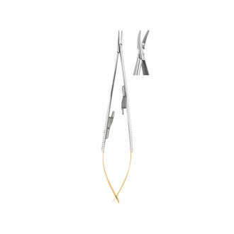 Needle Holder Castroviejo Curved wire 5-0, 6-0, 7-0 18cm (TC) Gold