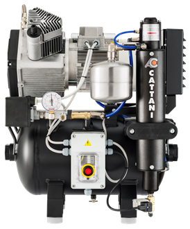 Cattani AC200 2 Cylinder Dry Air Oil Free Compressor - 160 Nl/min - Italian Code 013208