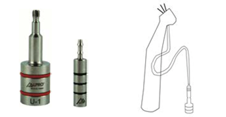Alpro Adapters for WL-series. Adapter U-1 + U-1 a Kombi (Stainless Steel) to clean surgical contra-angles and handpieces. 
