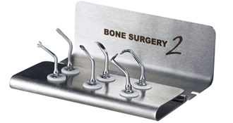 Acteon Bone Surgery II KIT BS1S II, BS2L II, BS2R II, BS4 II, BS5 II, BS6 II tips, an autoclavable metal support, an autoclavable universal wrench