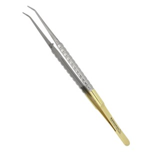 Densol Round-pointed surgical tweezers with fine diamond point tungsten carbide18cm Curved