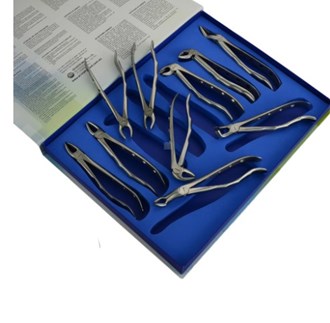Densol Extracting forceps Set for adults set of 10 pcs. Anatomical Handle