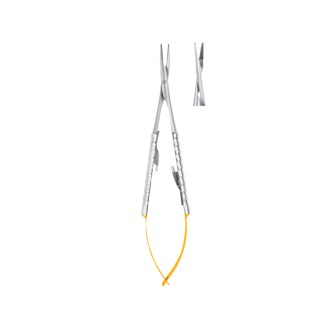Micro Castroviejo Needle Holder Straight 14cm (TC) Gold
